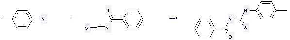The Urea, 1-benzoyl-2-thio-3-p-tolyl- can be obtained by 4-Methyl-aniline and Benzoyl isothiocyanate